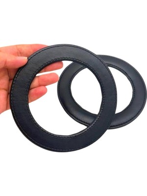 Angel Çanta Aksesuar Siyah Renk Yuvarlak 13.5 cm Suni Deri Çanta Sapı