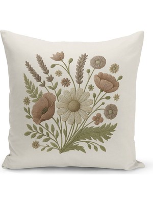 Çift Tarafı Dijital Baskılı Kırlent Kılıfı (Panç /punch Nakış Desen Görünümlü)