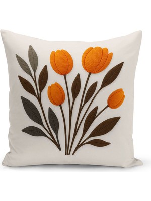 Çift Tarafı Dijital Baskılı Kırlent Kılıfı (Panç /punch Nakış Desen Görünümlü)