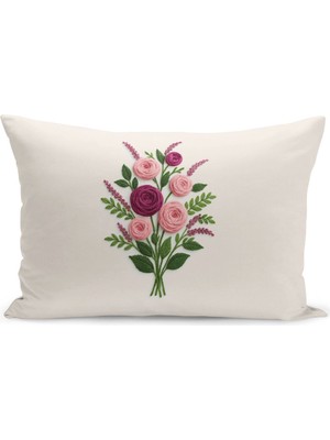 Çift Tarafı Dijital Baskılı Kırlent Kılıfı (Panç /punch Nakış Desen Görünümlü)