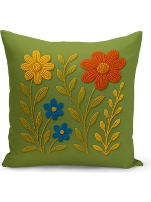 Çift Tarafı Dijital Baskılı Kırlent Kılıfı (Panç /punch Nakış Desen Görünümlü)