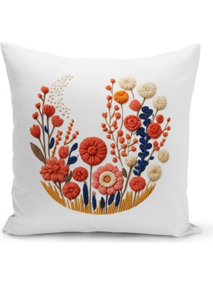 Çift Tarafı Dijital Baskılı Kırlent Kılıfı (Panç /punch Nakış Desen Görünümlü)