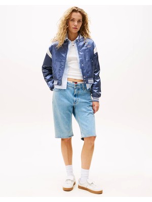 Tommy Jeans Tjw Scrıpt Varsıty Jacket Kadın Gri Ceket DW0DW20960PO6