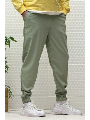 Erkek Full Likralı Paraşüt Kumaş Lastikli Jogger Pantolon