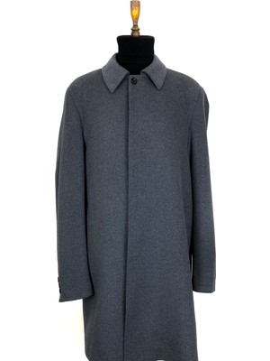 Şan Giyim 905 Erkek Gri Kısa Palto Yün Malzeme Ceket Yaka Uzun Kol Düz Desen