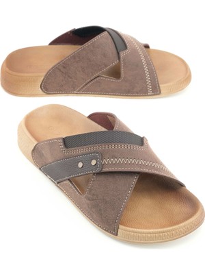 Gezer Erkek Yazlık Suni Deri Rahat Taban Günlük Terlik