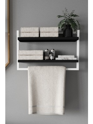 Havluluk 2 Katlı Kitaplık Aksesuar Rafı Ev Banyo Mutfak Düzenleyici Duvara Kolay Monte Çok Amaçlı Raf