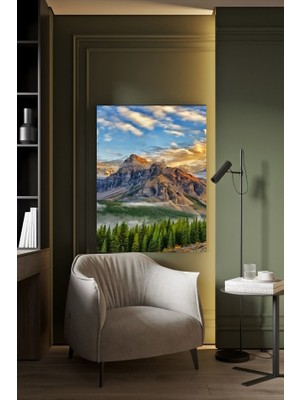 Bulutlar Arası Dağ Kanvas Tablo Ev Duvar Salon Ofis Dükkan Hediyelik Dekarasyon Süsü