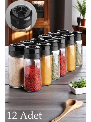 Star Döner Kapaklı Cam Baharatlık Seti 245 ml 12 Adet