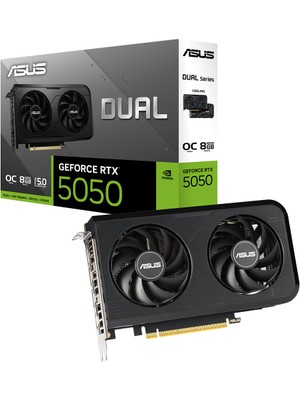 ASUS DUAL-RTX5050-O8G-NVIDIA-GEFORCE-RTX 5050-8GB GDDR6-128bit-2677MHz-HDMI-3xDP-DLSS4 EKRAN KARTI