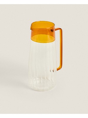 Turuncu Detaylı Cam Sürahi 1600 ml