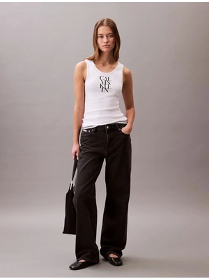 Calvin Klein Jeans Sl Cotton Rıb Solıd Tank Kadın Beyaz Bluz LV044C219G-YAA