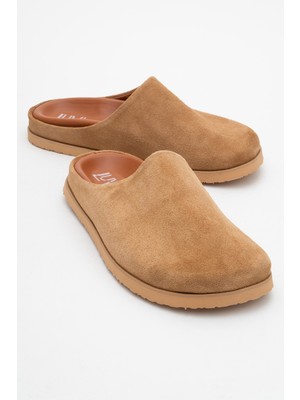 Space Toprak Süet Hakiki Deri Önü Kapalı Kadın Terlik