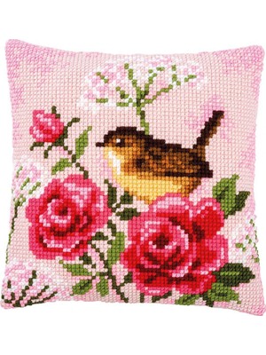 Vervaco Işlenecek Goblen Yastık Etamin Çiçek ve Kuş PN-0166318
