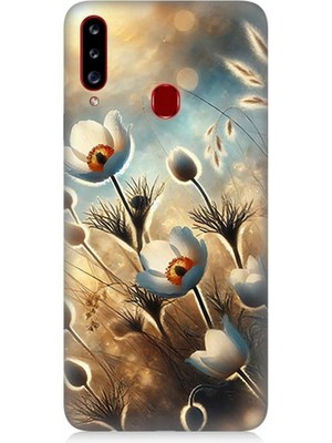 Samsung Galaxy A20S Uyumlu Pamuk Dalları Bahar Ruhu  Desenli Silikon Kılıf