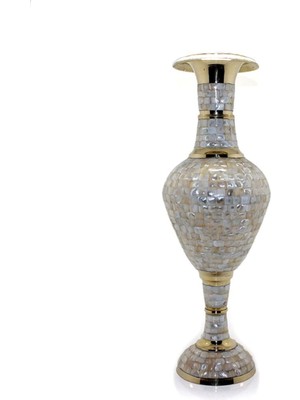 Pirinç Sedefli Vazo 60 cm