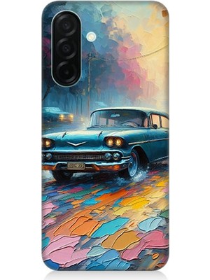 Samsung Galaxy A36 Uyumlu Renkli Yol Üzerinde Araba  Desenli Silikon Kılıf