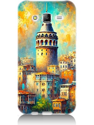 Samsung Galaxy J5 Uyumlu Galata’da Renkli Işıklar  Desenli Silikon Kılıf