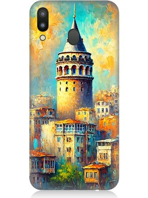 Samsung Galaxy M20 Uyumlu Galata’da Renkli Işıklar  Desenli Silikon Kılıf