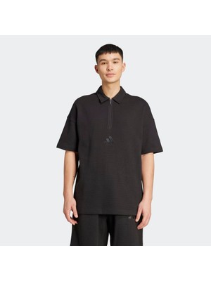 Adidas Sportswear JL6545 All SZN Waffle Knit Half-Zip Polo