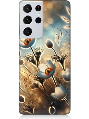 Samsung Galaxy S21 Ultra Uyumlu Pamuk Dalları Bahar Ruhu  Desenli Silikon Kılıf