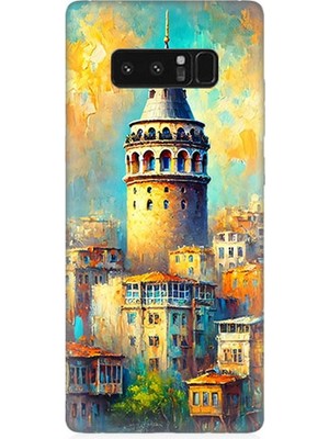 Samsung Galaxy Note 8 Uyumlu Galata’da Renkli Işıklar  Desenli Silikon Kılıf