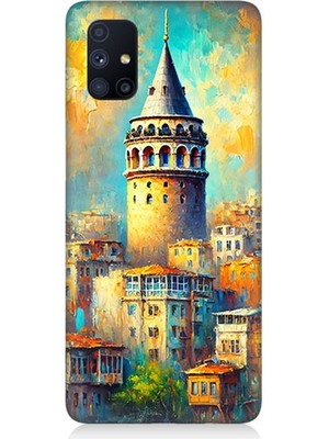 Samsung Galaxy M51 Uyumlu Galata’da Renkli Işıklar  Desenli Silikon Kılıf