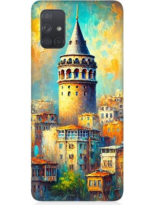 Samsung Galaxy A71 Uyumlu Galata’da Renkli Işıklar  Desenli Silikon Kılıf