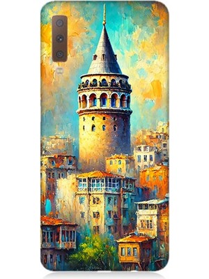 Samsung Galaxy A7 2018 Uyumlu Galata’da Renkli Işıklar  Desenli Silikon Kılıf