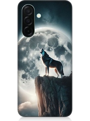 Samsung Galaxy A36 Uyumlu Dolunayda Uluyan Kurt  Desenli Silikon Kılıf