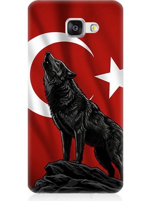 Samsung Galaxy A5 2016 Uyumlu Ay Yıldızlı Uluyan Kurt  Desenli Silikon Kılıf