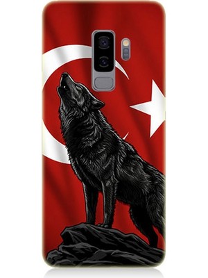 Samsung Galaxy S9 Plus Uyumlu Ay Yıldızlı Uluyan Kurt  Desenli Silikon Kılıf