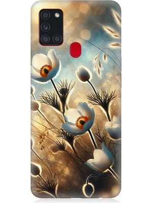 Samsung Galaxy A21S Uyumlu Pamuk Dalları Bahar Ruhu  Desenli Silikon Kılıf