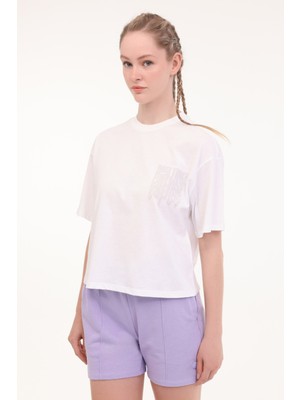 Lumberjack Wl Yashı 11F213 5fx Beyaz Kadın Kısa Kol T-Shirt