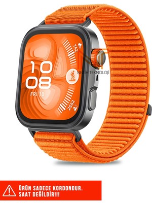 Nezih Case Huawei Watch Fit 3 Fit 4 Fit 4 Pro Uyumlu Dayanıklı Turuncu Sportif Örgü Kordon