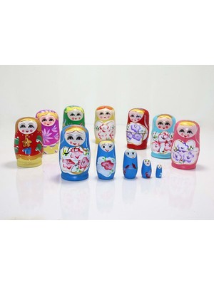 5'li Ahşap Matruşka 12 cm