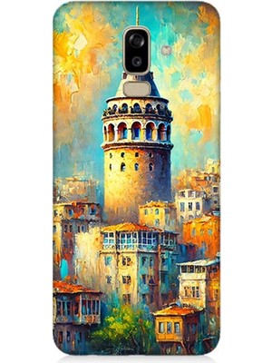 Samsung Galaxy J8 Uyumlu Galata’da Renkli Işıklar  Desenli Silikon Kılıf
