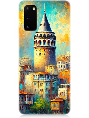 Samsung Galaxy S20 Uyumlu Galata’da Renkli Işıklar  Desenli Silikon Kılıf