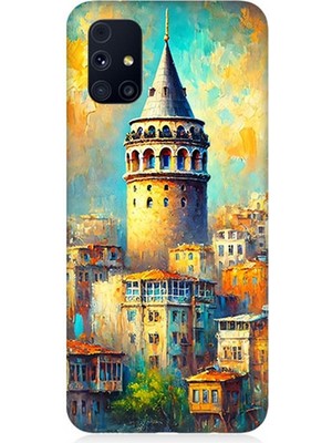 Samsung Galaxy M31S Uyumlu Galata’da Renkli Işıklar  Desenli Silikon Kılıf