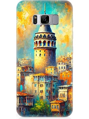 Samsung Galaxy S8 Uyumlu Galata’da Renkli Işıklar  Desenli Silikon Kılıf