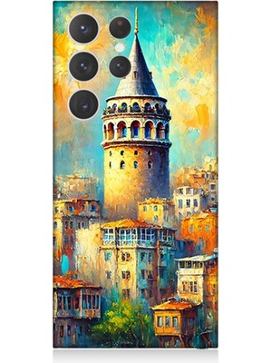 Samsung Galaxy S23 Ultra Uyumlu Galata’da Renkli Işıklar  Desenli Silikon Kılıf