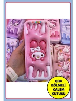 My Melody Figürlü Çok Bölmeli Plastik Kalemlik Kalem Kutusu