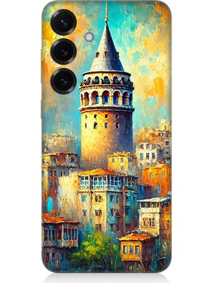 Samsung Galaxy S25 Plus Uyumlu Galata’da Renkli Işıklar  Desenli Silikon Kılıf