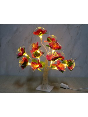 Dekoratif Ledli Çiçek 35 cm Model 2