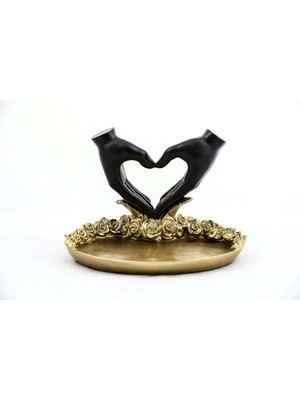 Özel Tasarım Kalpli Polyester Sunum Tepsisi 23 cm