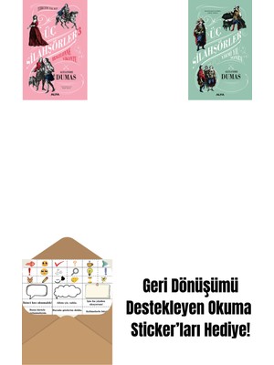 Üç Silahşörler 3 - Bragelonne Vikontu (Ciltli) + Üç Silahşörler Yirmi Yıl Sonra (Ciltli) + Okuma Sticker'ları