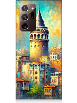 Samsung Galaxy Note 20 Ultra Uyumlu Galata’da Renkli Işıklar  Desenli Silikon Kılıf