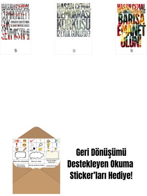 Cumhuriyet'i Çok Sevmiştim ! + Demokrasi Korkusu + Barışa Emanet Olun + Okuma Sticker'ları