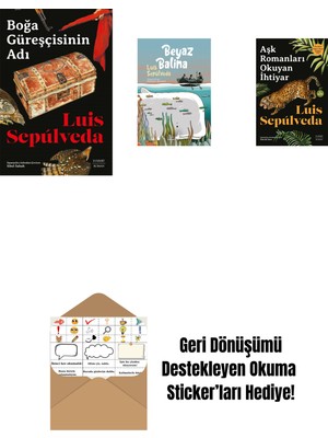 Boğa Güreşçisinin Adı + Beyaz Balina + Aşk Romanları  Okuyan Ihtiyar + Okuma Sticker'ları