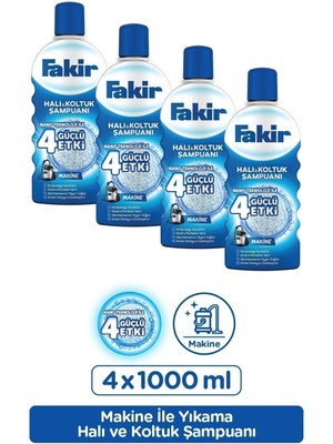 Kozmopol Fakir Klasik Nano Halı ve Koltuk Şampuanı 1000 ml x 4 Canlandırıcı Etkiyle Standart Ürün